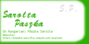 sarolta paszka business card
