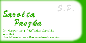 sarolta paszka business card